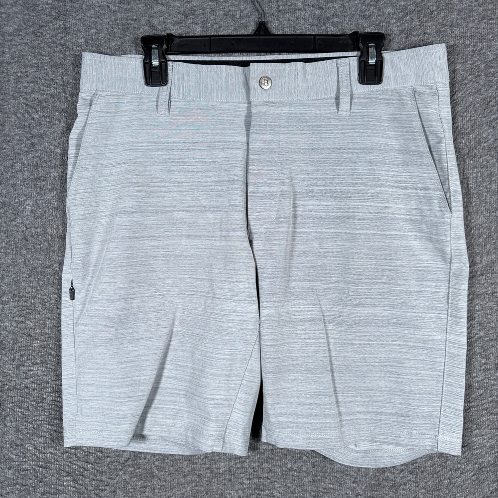 BYLT Kinetic Shorts Mens Large Grey Heathered Performance Stretch 9.5"